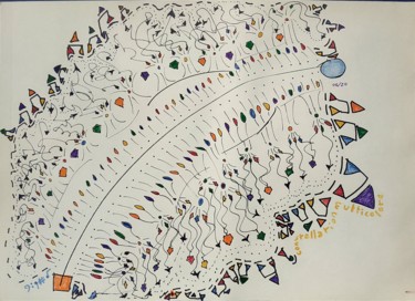Dessin intitulée "Constellaton multic…" par Fadiese, Œuvre d'art originale, Marqueur