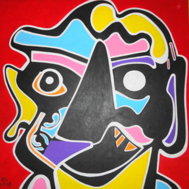 Painting titled "lupus" by Harry Baudelot, Original Artwork, Acrylic