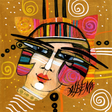 Peinture intitulée "LOLA" par Albena Vatcheva, Œuvre d'art originale, Collages Monté sur Panneau de bois