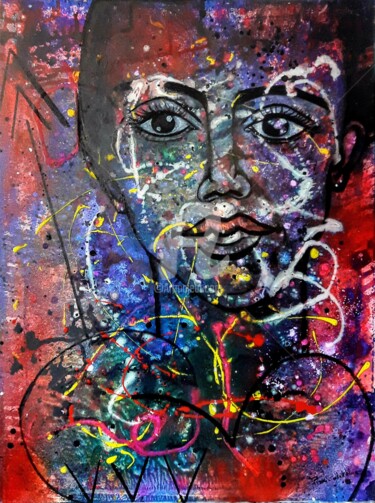 La demoiselle revenue à elle (Diptyque) Painting titled "La demoiselle reven…" by Pinkivioletblue, Original Artwork, Acrylic Mounted on Wood Stretcher frame