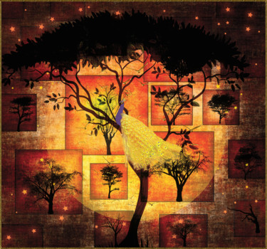 数字艺术 标题为“Oiseau de nuit” 由Harald Dastis, 原创艺术品, 数字油画