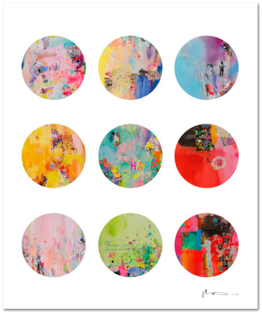 Printmaking titled "Happy - Tirage d'ar…" by Xiaoyang Galas, Original Artwork, Digital Print