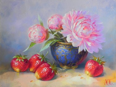"Summer still life" Oil on canvas Original art Kitchen deco Peinture intitulée ""Summer still life"…" par Novikovartfamily, Œuvre d'art originale, Huile