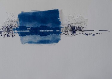 Printmaking titled "cyanotype III" by Christine Vannier, Original Artwork, Monotype