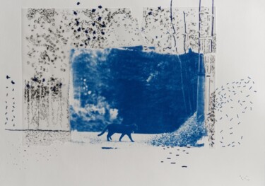 Printmaking titled "cyanotype IV" by Christine Vannier, Original Artwork, Monotype