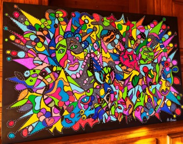 Peinture intitulée "La carte du Joker" par Angélique Andujar, Œuvre d'art originale, Acrylique Monté sur Châssis en bois