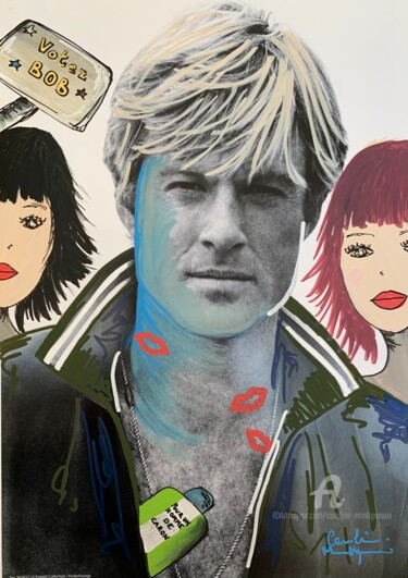 图画 标题为“Robert Redford” 由Caroline Montigneaux, 原创艺术品, 标记