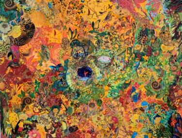 Collages intitulée "Jardin imginaire" par Catherine Jaq, Œuvre d'art originale, Collages