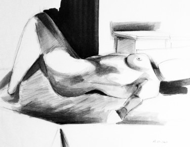 Cops féminin allongée 图画 标题为“Cops féminin allong…” 由Maria Iacuzzi (SIMPLE ART), 原创艺术品, 标记