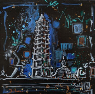 Peinture intitulée "577D 30X30 Méditati…" par Denis Miau, Œuvre d'art originale, Huile