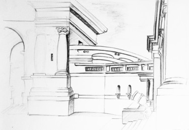 Architecture Dessin intitulée "Architecture" par Maria Iacuzzi (SIMPLE ART), Œuvre d'art originale, Crayon