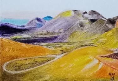 Peinture intitulée "Lanzarote montaña d…" par Jose Oña Jurado, Œuvre d'art originale, Huile