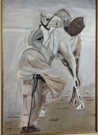Schilderij getiteld "La société" door Sun Shine, Origineel Kunstwerk, Olie Gemonteerd op Frame voor houten brancard