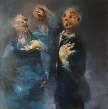 Peinture intitulée "d'accord pas d'acco…" par Laurence Pustoc'H, Œuvre d'art originale, Huile Monté sur Châssis en bois