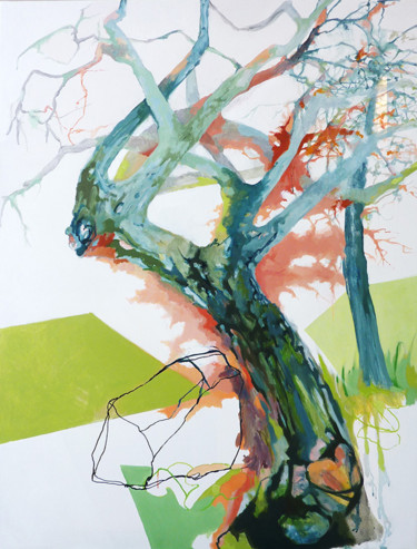 Painting titled "Le travers par hasa…" by Liliane Camier, Original Artwork, Oil