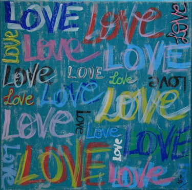 Pintura titulada "Love Actually" por Valérie Weiland (VALpapers), Obra de arte original, Acrílico Montado en Bastidor de cam…