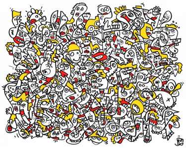 Painting titled "démocrates" by Frob, Original Artwork, Acrylic