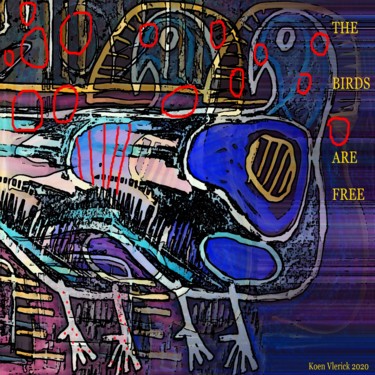 数字艺术 标题为“THE BIRDS ARE FREE” 由Koen Vlerick, 原创艺术品, 2D数字工作
