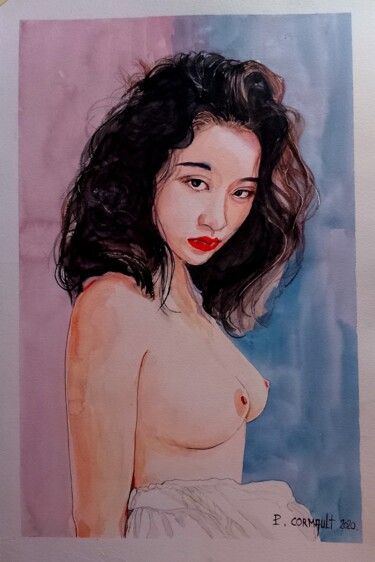 Peinture intitulée "Lily" par Philippe Cormault, Œuvre d'art originale, Aquarelle