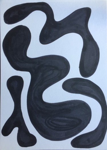 图画 标题为“Forms in black” 由Greg Powell, 原创艺术品, 标记