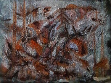" file noir de forêt " Peinture intitulée "" file noir de forê…" par Sam Keusseyan, Œuvre d'art originale, Acrylique