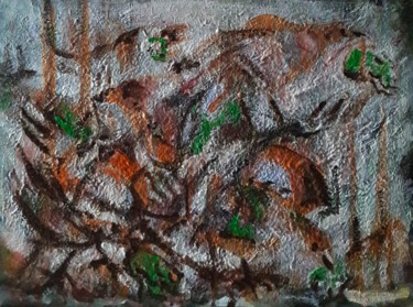 " Les crânes vertes " Peinture intitulée "" Les crânes vertes…" par Sam Keusseyan, Œuvre d'art originale, Acrylique