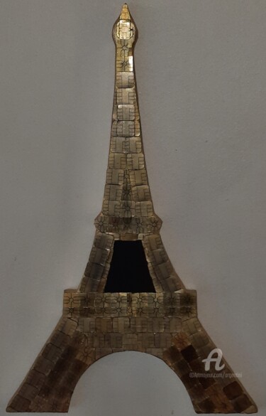 Collages intitulée "Eiffel 106" par Marina Argentini, Œuvre d'art originale, Métaux