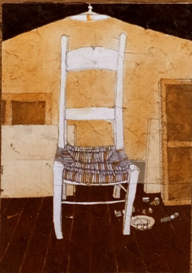 Peinture intitulée "Atelier le soir" par André Colpin, Œuvre d'art originale, Huile