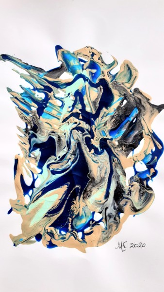 Schilderij getiteld "Struggle" door Marianne Huizinga, Origineel Kunstwerk, Acryl