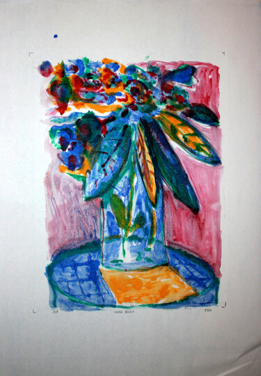 印花与版画 标题为“Vase bleu” 由Eddy Legrand, 原创艺术品, 蒙纳