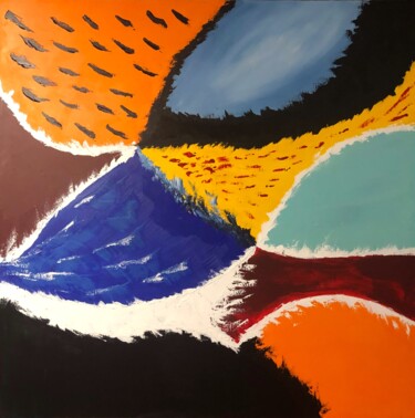 Peinture intitulée "PARCELLES" par Pascale Rey-Texier, Œuvre d'art originale, Acrylique Monté sur Châssis en bois