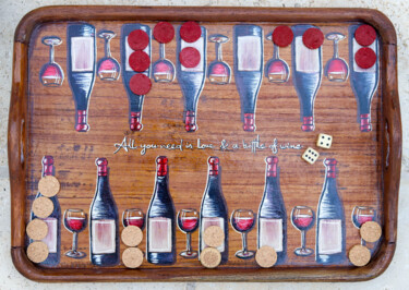 Design intitulée "Backgammon" par Valérie Hage, Œuvre d'art originale, Acrylique