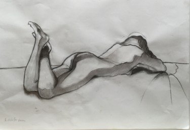 fusain étude de nue
