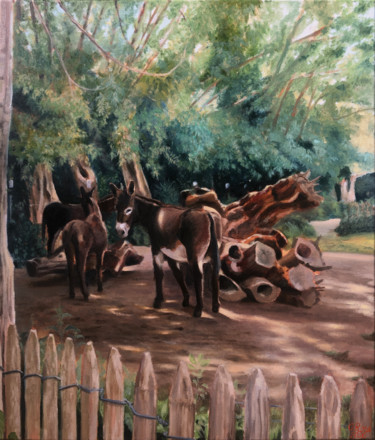 Peinture intitulée ""Le Coeur Vert, Gan…" par Olivier Rose, Œuvre d'art originale, Huile
