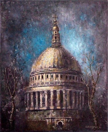 Painting titled "“St.Paul cathedral''" by Natalie Aleksejeva (NatalieVerve), Original Artwork, Oil
