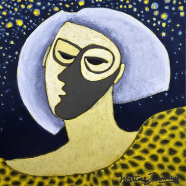 L'OISEAU DE NUIT Painting titled "L'OISEAU DE NUIT" by Martine Tremblay Artiste Peintre, Original Artwork, Acrylic Mounted on Wood Stretcher…