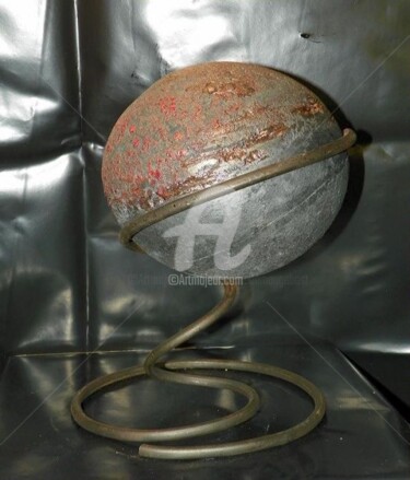 Sculpture intitulée "sphère craquelée ro…" par Catherine Demaugé Bost, Œuvre d'art originale, Céramique