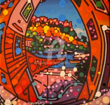 Peinture intitulée "Chez Brun" par Gwendoline Pieters, Œuvre d'art originale, Marqueur Monté sur Châssis en bois