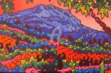 Peinture intitulée "La Saint Victoire" par Gwendoline Pieters, Œuvre d'art originale, Marqueur Monté sur Châssis en bois