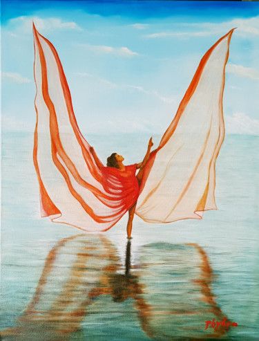 Impossible envol, 60X80 huile by Phybra Peinture intitulée "Impossible envol, 6…" par Phybra, Œuvre d'art originale, Huile