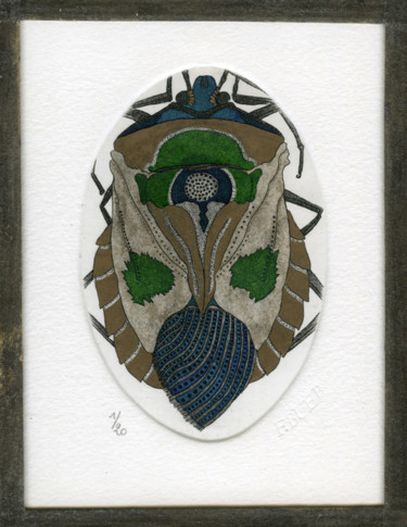 Gravures & estampes intitulée "Catacanthus punctus" par Bueb Fanny, Œuvre d'art originale, Eau-forte
