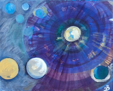 Peinture intitulée "Intergalactic 3" par Valérie Blum (Valery), Œuvre d'art originale, Acrylique Monté sur Châssis en bois