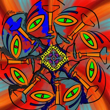 Digitale Kunst mit dem Titel "Augentanz" von Manfred Hoppe, Original-Kunstwerk, Digitale Malerei