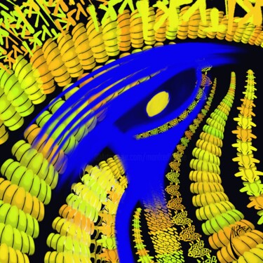 Digitale Kunst mit dem Titel "Blauauge" von Manfred Hoppe, Original-Kunstwerk, Digitale Malerei