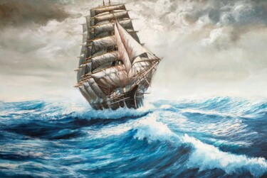 Peinture intitulée "Velero ." par Stjepan Lezaic (Pepi), Œuvre d'art originale, Huile
