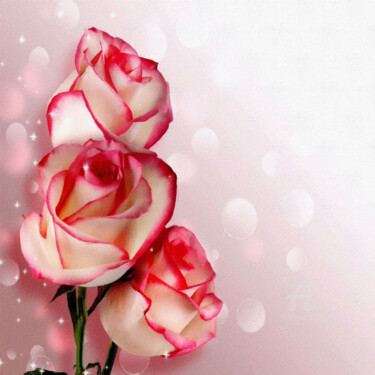 Digital Arts titled "Três rosas" by Ciezar, Original Artwork, Digital Painting