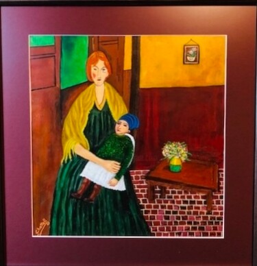 Peinture intitulée "Woman with Child" par Eric Chattell, Œuvre d'art originale, Acrylique