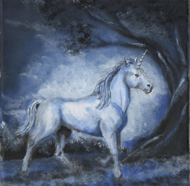 Painting titled "Licorne" by Claude Blaesius, Original Artwork, Acrylic