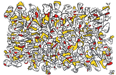 Painting titled "apprentis" by Frob, Original Artwork, Acrylic