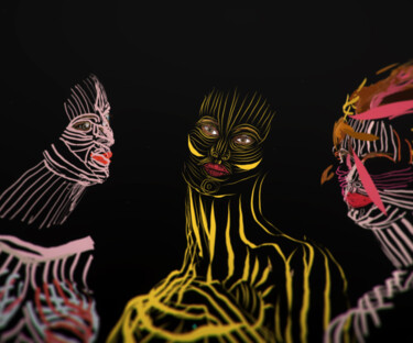 Digital Arts titled "Les trois femmes" by Christine Vannier, Original Artwork, 3D Modeling